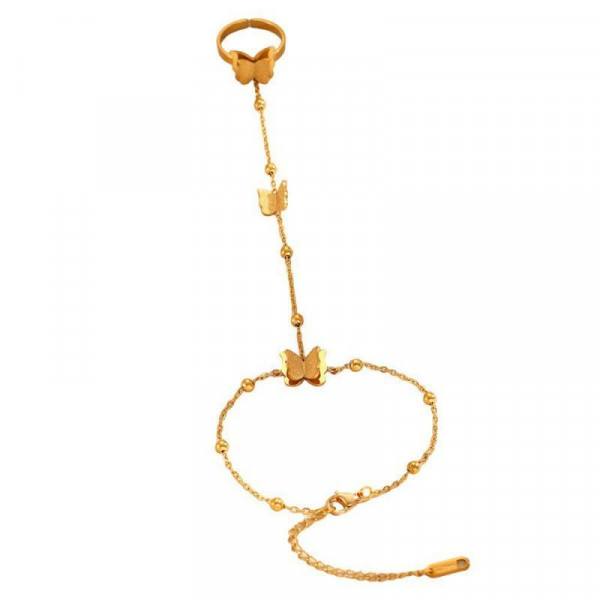 Браслет слейв летящие бабочки в золоте CJN81214
