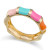 Браслет жесткий с цветной эмалью и золотистыми гранями CJM71235