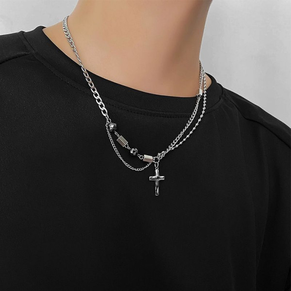Двухсоставная цепочка с подвеской в виде креста CJH50204