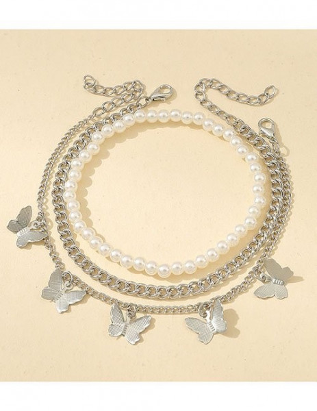 Набор браслетов на ногу с бабочками Z34321