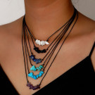 Длинная бирюзовая цепочка в этническом стиле CJH64435