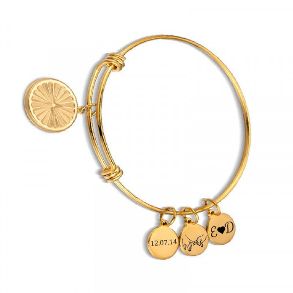 Браслет жесткий с подвесками-талисманами CJM09883