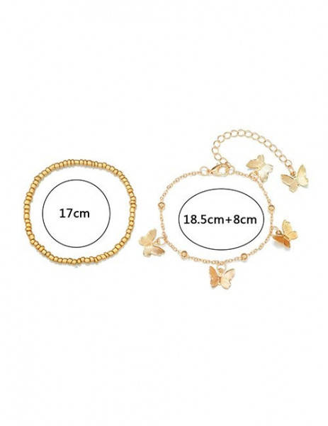 Комплект браслетов с бабочками и жемчугом L95190
