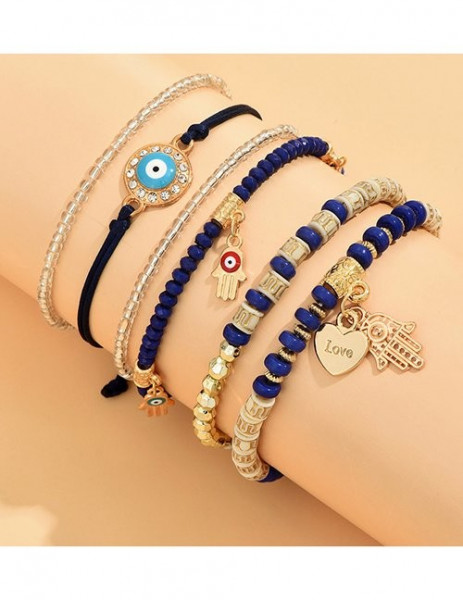 Комплект браслетов многослойный с талисманом A67373