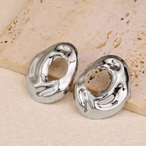 Оригинальные серьги-пусеты Абстрактные золотистые петли CJH38254