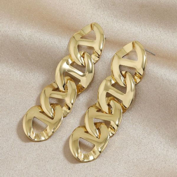 Массивные серьги пусеты в виде крупных цепей CJH62138