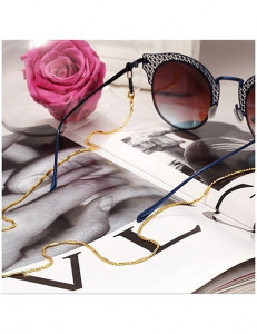 Цепочка для очков золотистая плоская с карабином L12934