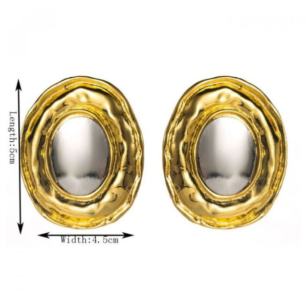 Оригинальные серьги-пусеты вогнутые овалы CJM32120