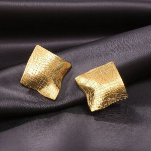 Золотистые серьги-пусеты Квадрат 1J11688CJJ