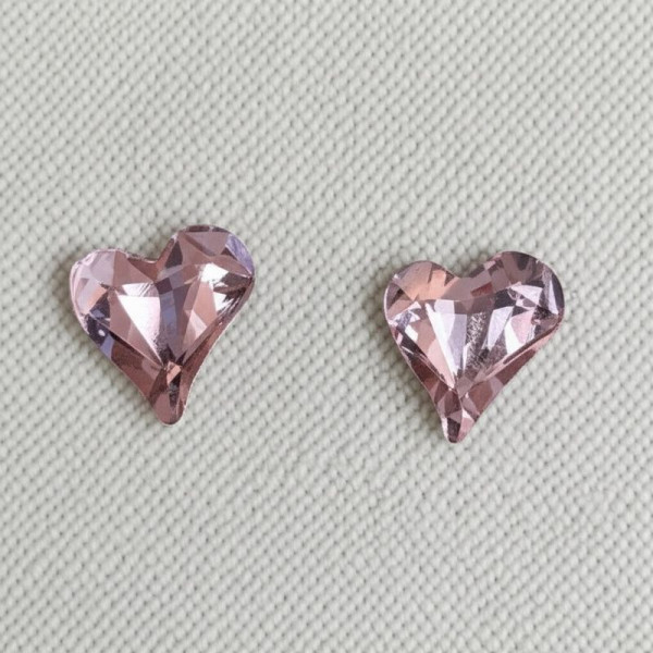 Нежные серьги-пусеты розовые сердца 1J11828CJJ