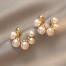 Серьги пусеты в форме жемчужных полуколец CJN66870