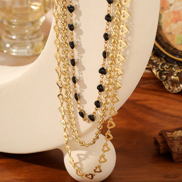 Золотистая цепочка с цветными камнями CJN90608