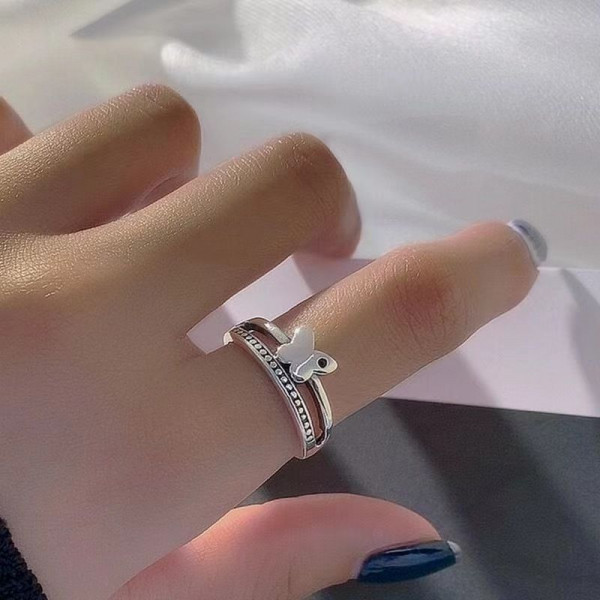 Кольцо открытое медь с напылением платины бабочки 1J11931CJJ