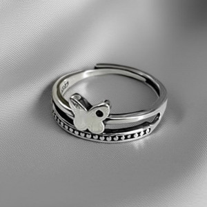 Кольцо с бабочкой в винтажном стиле с чернением 1J11931CJJ