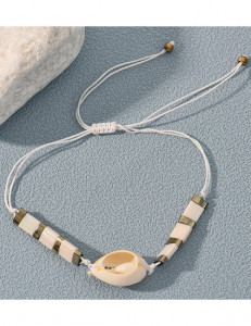 Браслет из бисера с ракушкой R80203