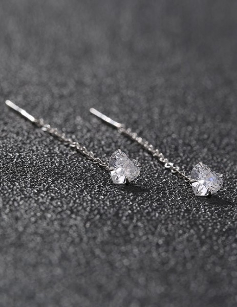 Серьги-протяжки с квадратными фианитами M10562