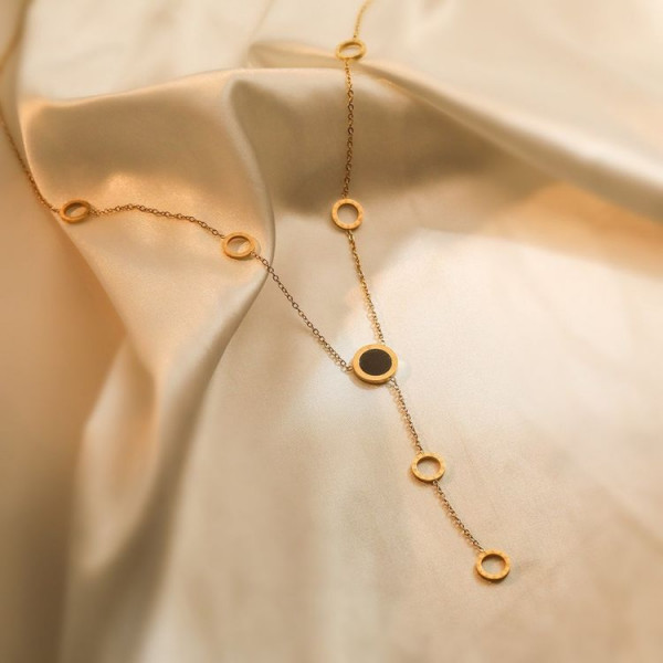 Длинное колье-трансформер с геометрическими кольцами J10636CJJ