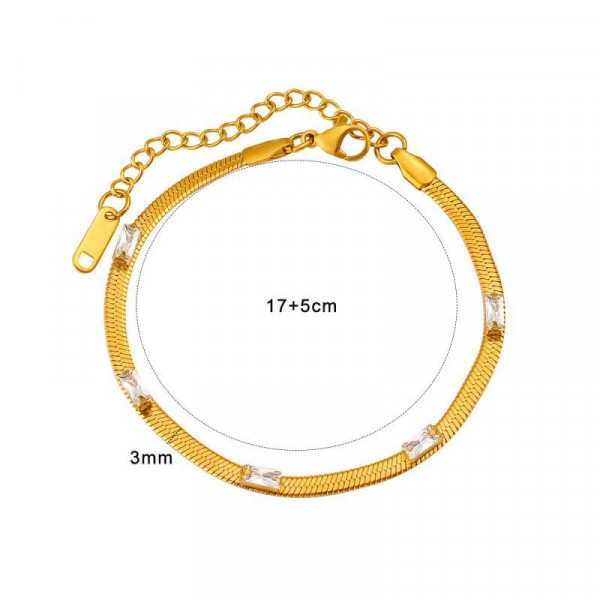 Браслет тонкий жесткий с разноцветными кристаллами CJN43493