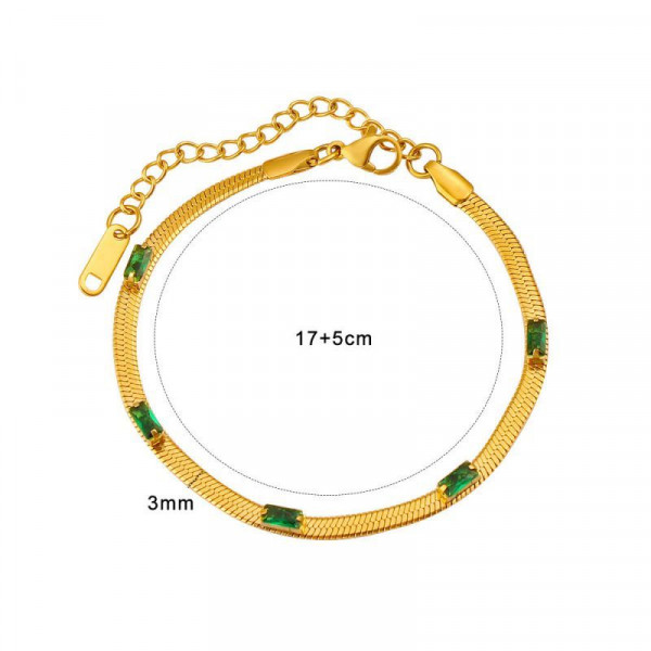 Браслет тонкий жесткий с разноцветными кристаллами CJN43493