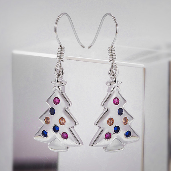 Серьги-петли «Серебристая ель» CJR87140