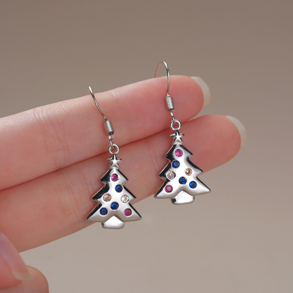 Серьги-петли «Серебристая ель» CJR87140