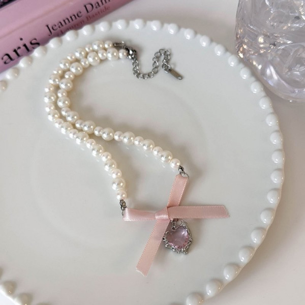 Классические Бусы из жемчуга с декоративным бантом CJD81438