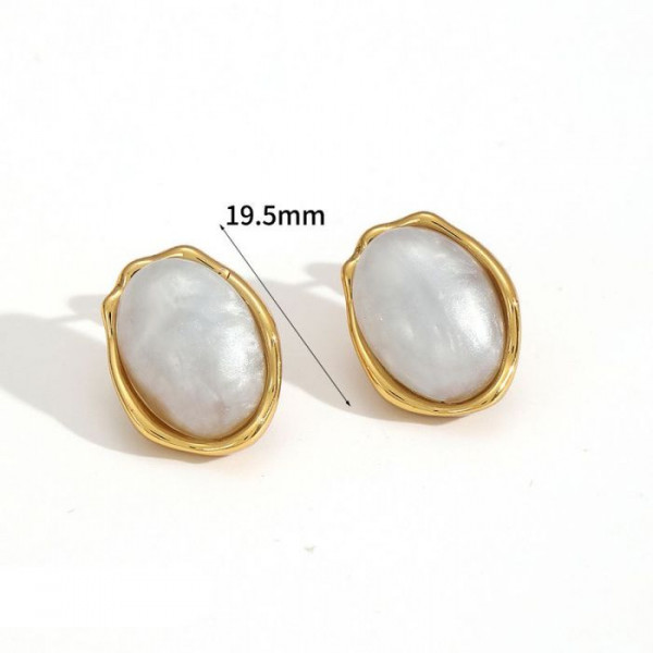 Серьги-пусеты Овалы с цветным акрилом CJM42438