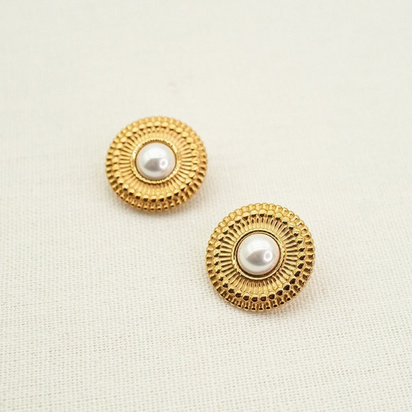 Винтажные серьги-пусеты с жемчугом CJD91440