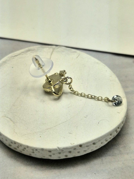 Длинные серьги-пусеты Планета с цепочкой и жемчугом 1J10444CJJ