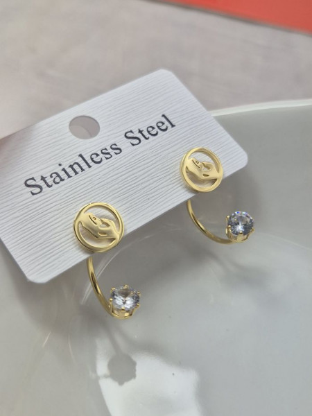 Серьги стальные с напылением золотом J11515CJJ