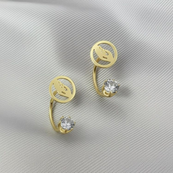 Серьги стальные с напылением золотом J11515CJJ