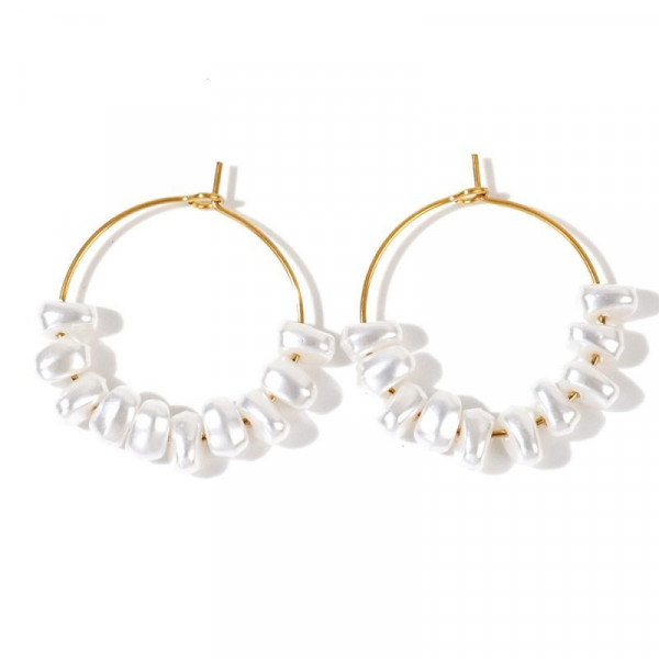 Серьги-конго с натуральным жемчугом CJH67903