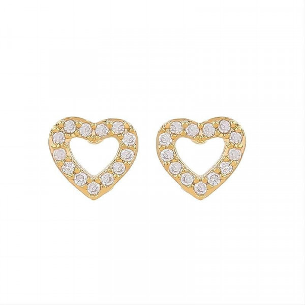 Серьги-пусеты «Сияющие контуры сердец» N96579