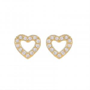 Серьги-пусеты «Сияющие контуры сердец» N96579