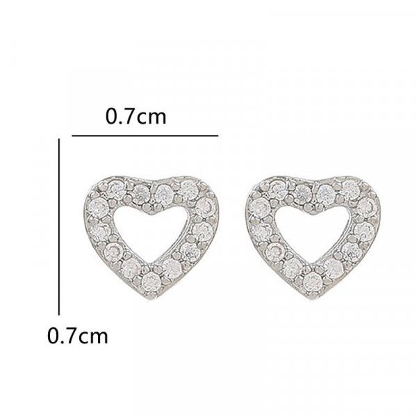 Серьги-пусеты «Сияющие контуры сердец» N96579