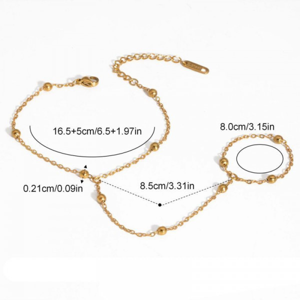 Браслет слейв жемчужный карнавал с золотыми вставками CJL84088