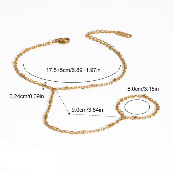 Браслет слейв жемчужный карнавал с золотыми вставками CJL84088