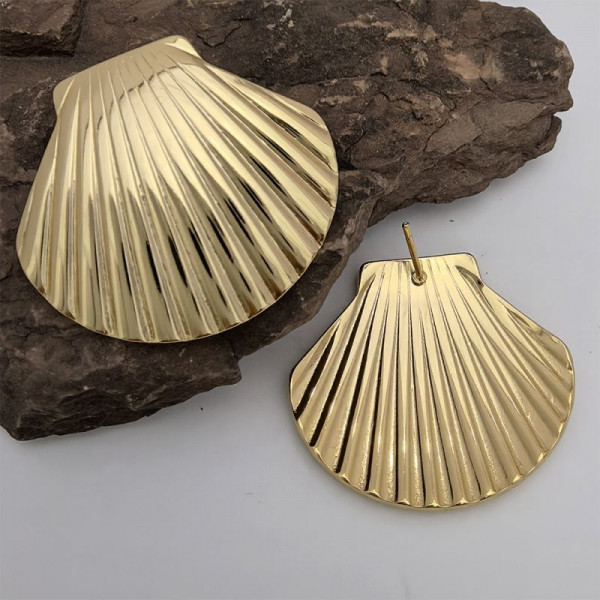 Серьги-пусеты Ракушки веерные классические CJL79247