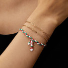 Комплект браслетов из цепочек и бусин с крестом CJT06849