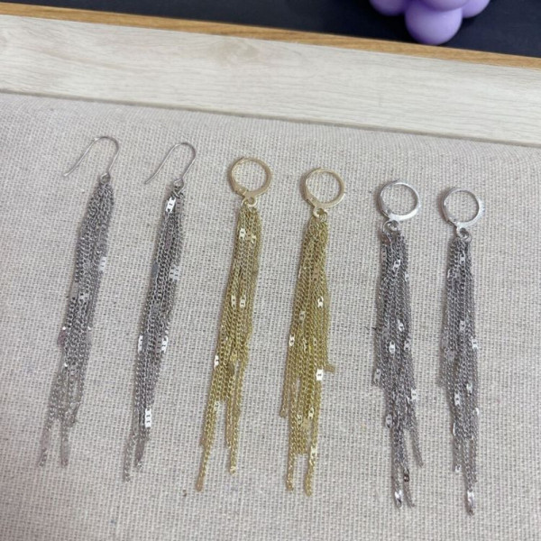 Серьги-подвески с цепочной бахромой J10445CJJ