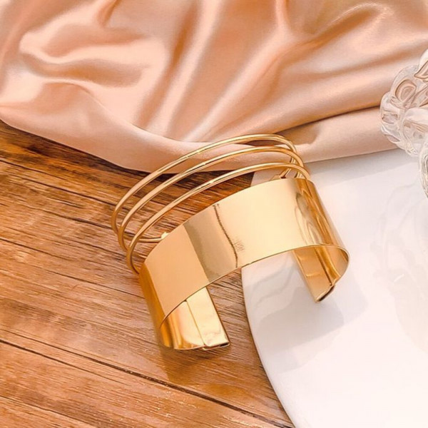 Браслет жесткий кафф из параллельных нитей CJJ05262