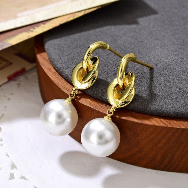 Серьги-подвески с жемчугом CJC25590