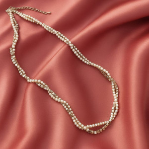 Колье ювелирный сплав с бисером 1J11935CJJ