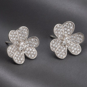 Серьги-гвоздики цветы со стразами 1J12081CJJ