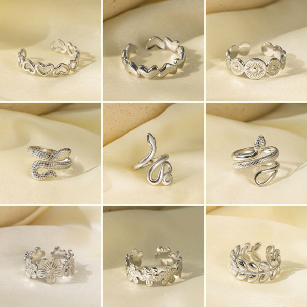 Узкое кольцо дорожка из стали с камнями CJH32088