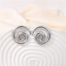 Серебристые серьги-пусеты Спирали CJH27705