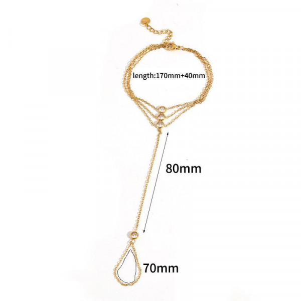 Браслет слейв лаконичная классика в золотом цвете CJL88409