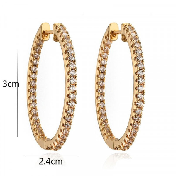 Крупные серьги-конго со стразами M94684