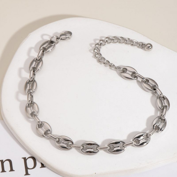 Браслет цепочка с овальными звеньями в серебристом цвете CJL84083