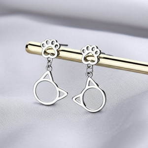 Оригинальные серьги-пусеты «грация кошки» 1J11825CJJ